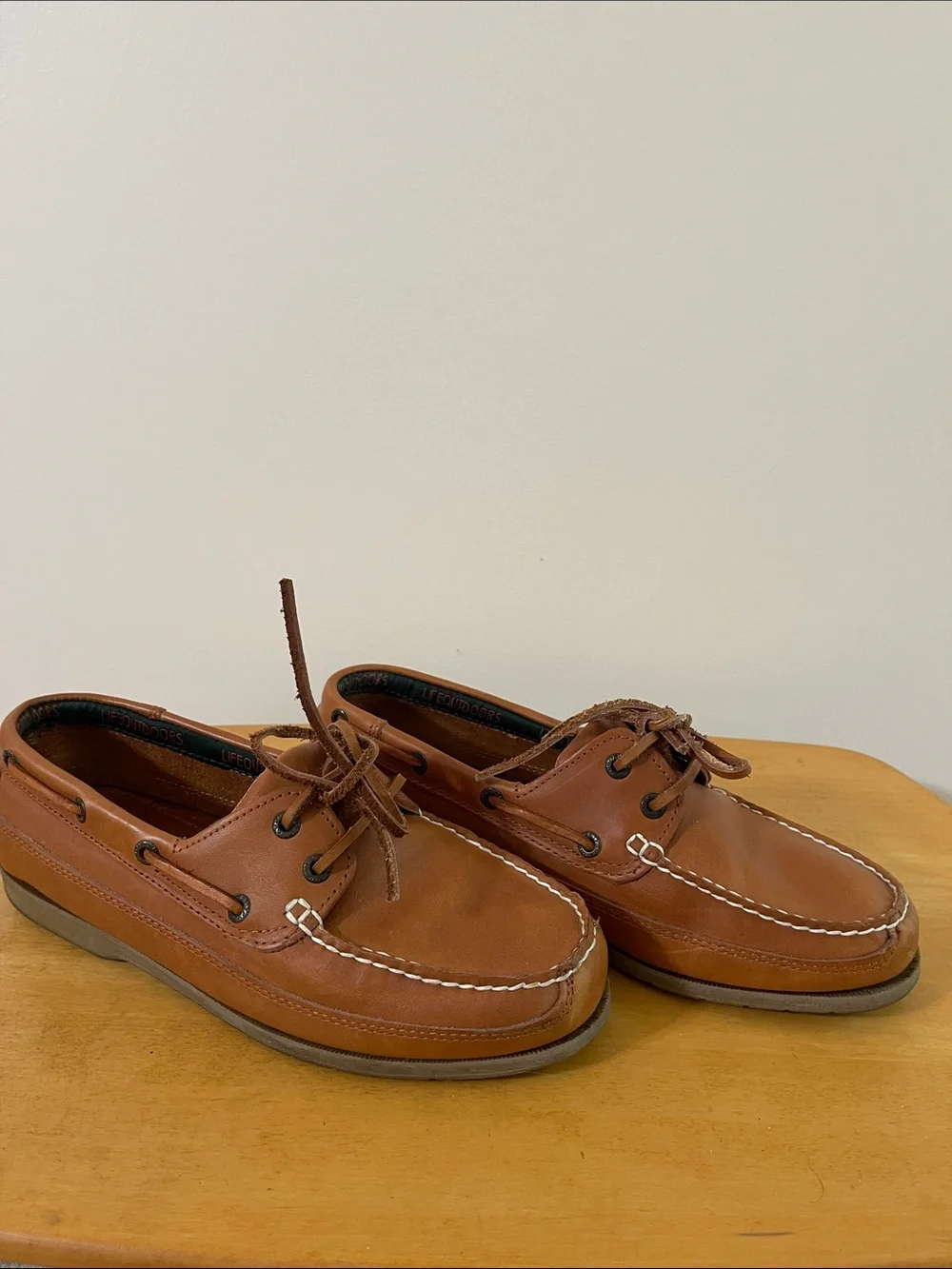 Men's Lifeoutdoors Brown Leather Deck Shoes